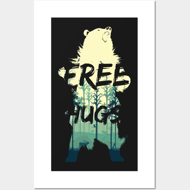 free bear hugs Wall Art by Pradeep Chauhan